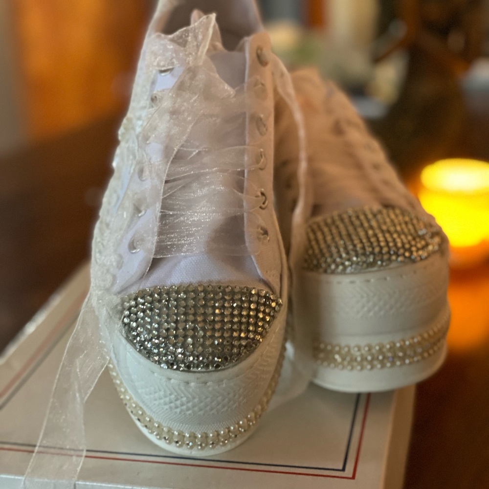 Bridal wedge sneakers from Italy🇮🇹 - Picture 2 of 6